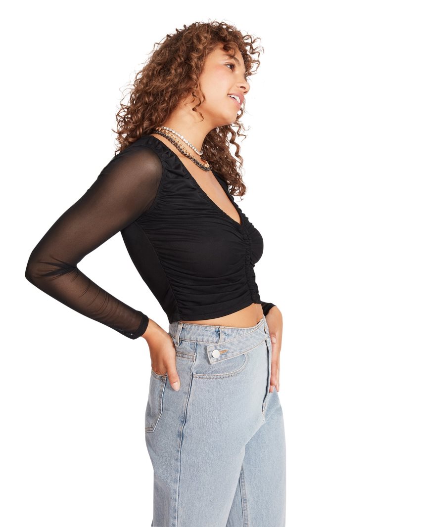 Black Steve Madden Luna Women's Tops | PH 6129OMN